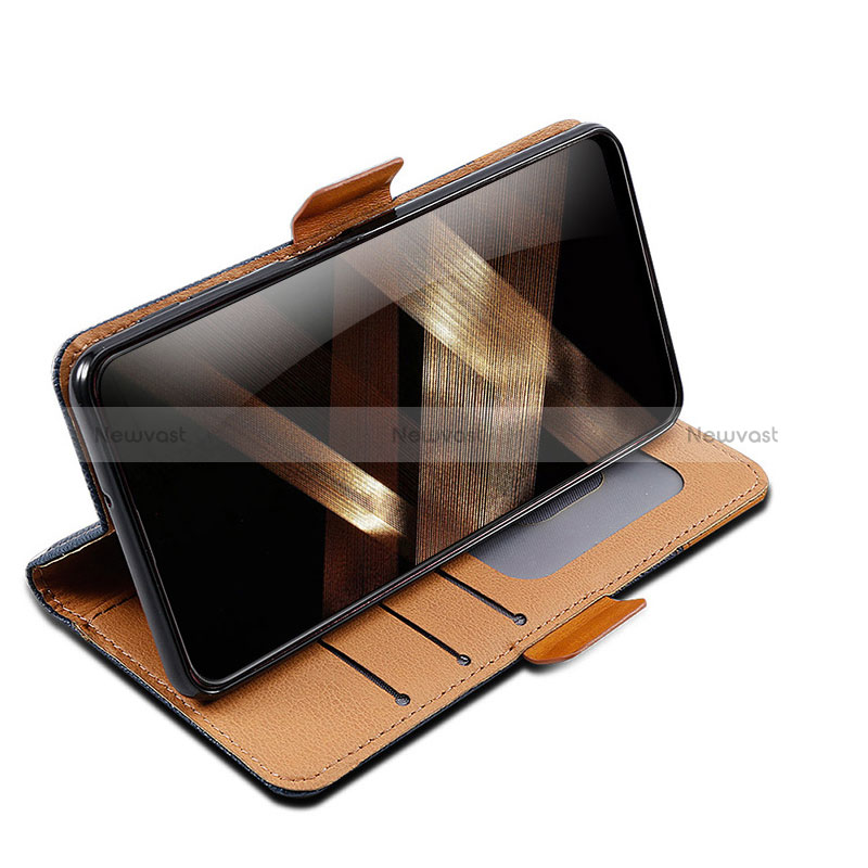 Leather Case Stands Flip Cover Holder BF18 for Samsung Galaxy S24 5G