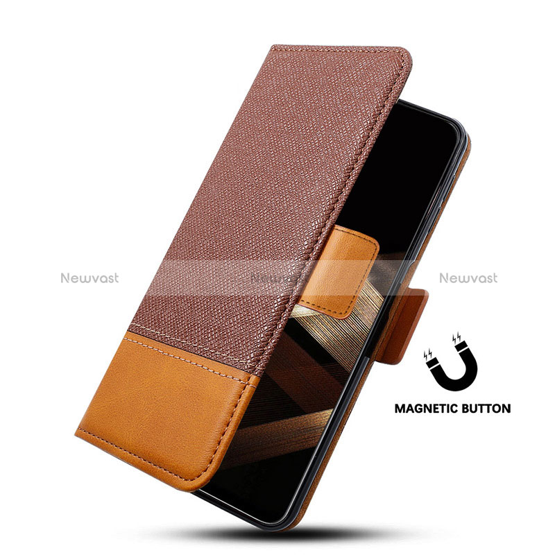 Leather Case Stands Flip Cover Holder BF18 for Samsung Galaxy S24 Ultra 5G