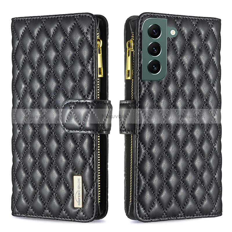 Leather Case Stands Flip Cover Holder BF2 for Samsung Galaxy S22 Plus 5G