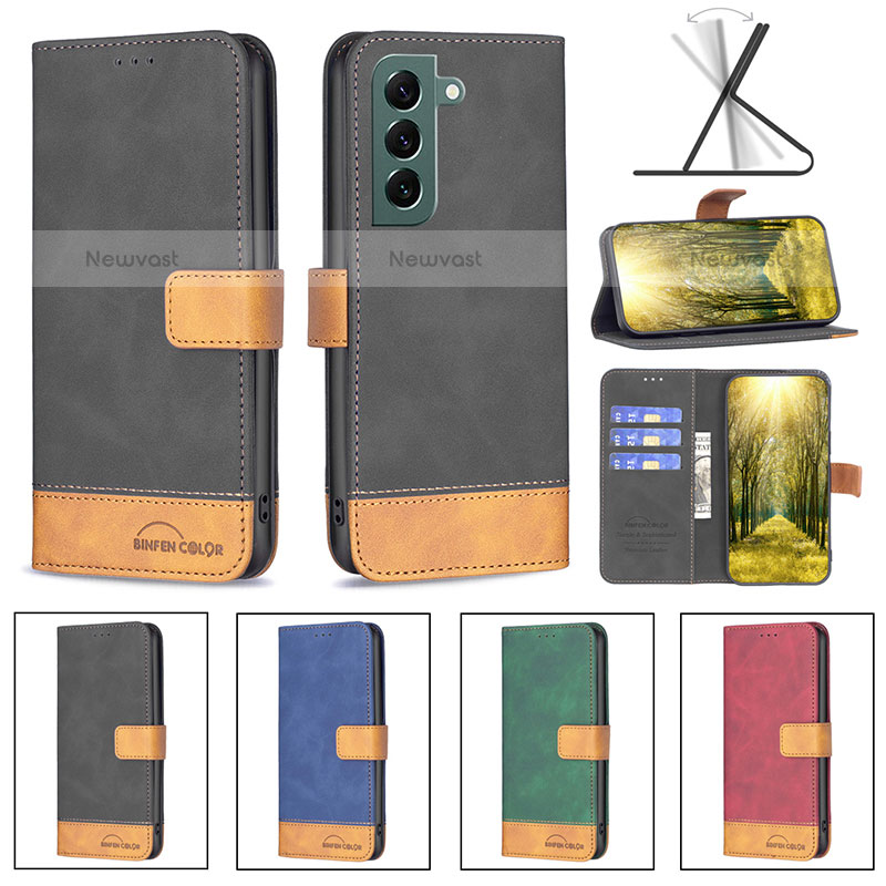 Leather Case Stands Flip Cover Holder BF2 for Samsung Galaxy S23 5G