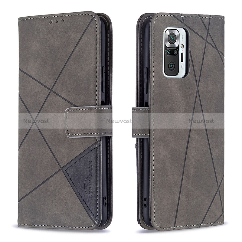 Leather Case Stands Flip Cover Holder BF2 for Xiaomi Redmi Note 10 Pro 4G