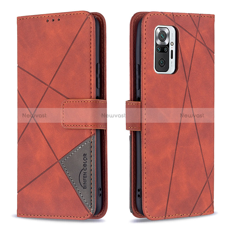 Leather Case Stands Flip Cover Holder BF2 for Xiaomi Redmi Note 10 Pro 4G