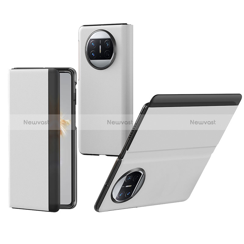 Leather Case Stands Flip Cover Holder BH1 for Huawei Mate X3 Silver