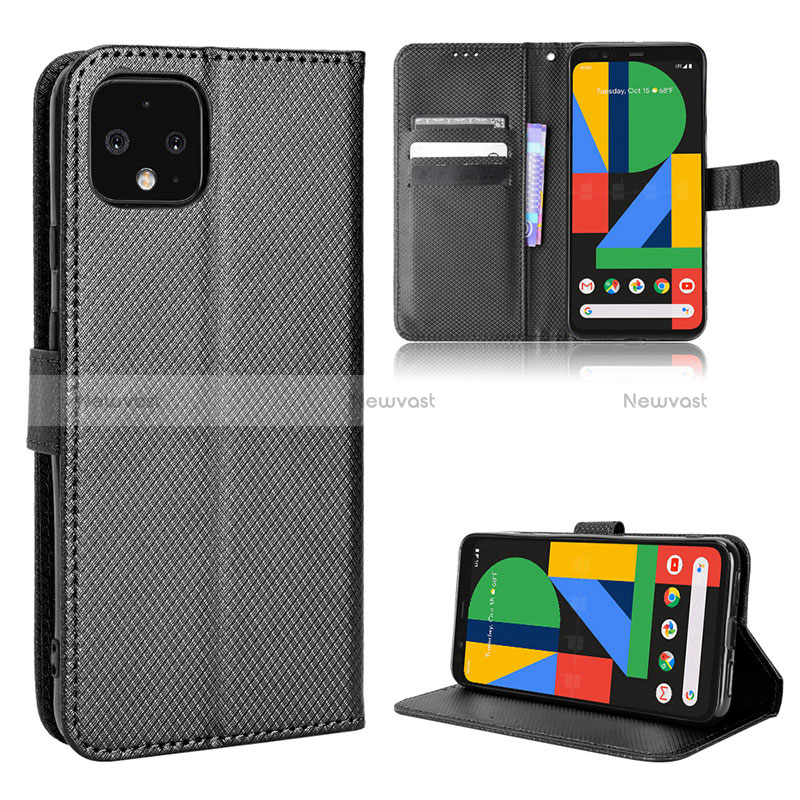 Leather Case Stands Flip Cover Holder BY1 for Google Pixel 4 XL