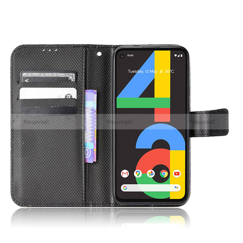 Leather Case Stands Flip Cover Holder BY1 for Google Pixel 4a