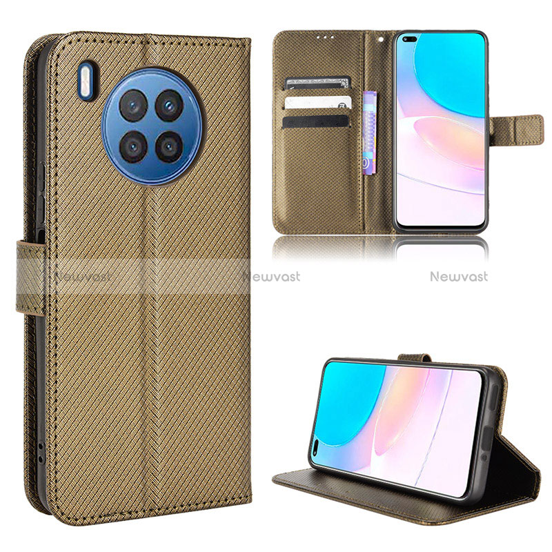 Leather Case Stands Flip Cover Holder BY1 for Huawei Honor 50 Lite