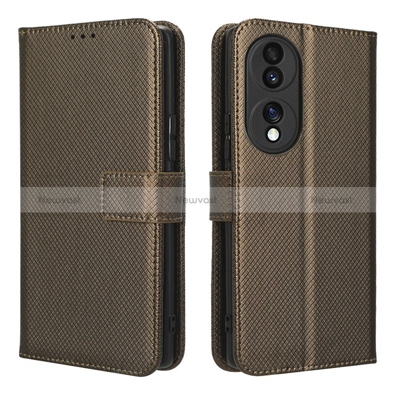 Leather Case Stands Flip Cover Holder BY1 for Huawei Honor 70 5G