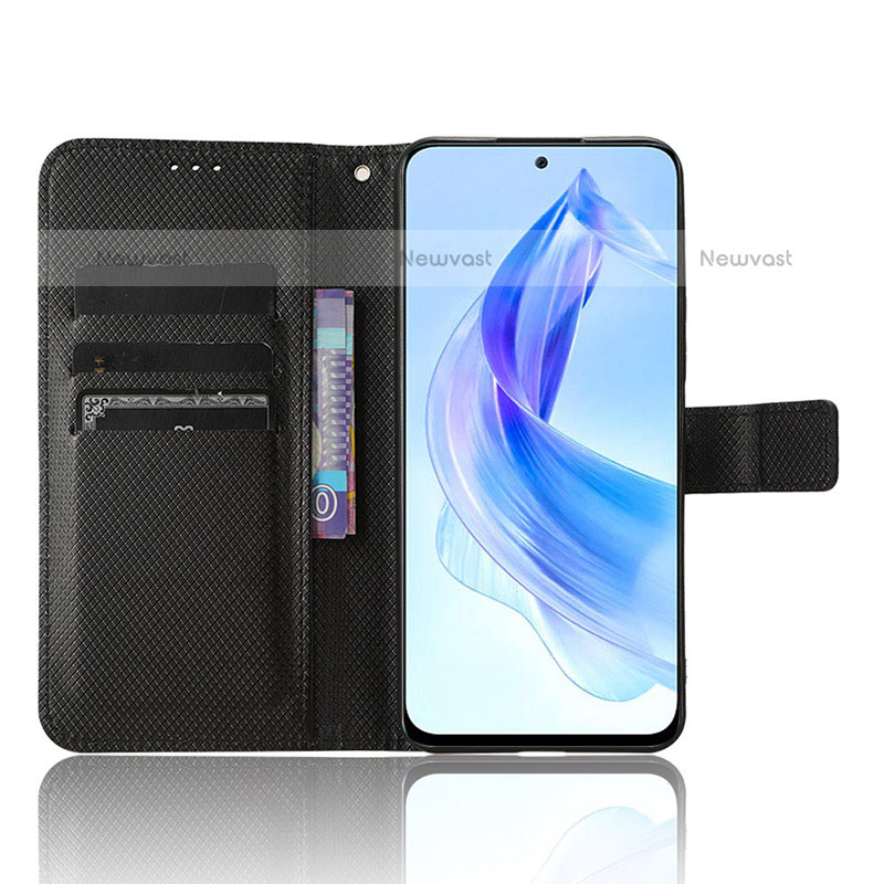 Leather Case Stands Flip Cover Holder BY1 for Huawei Honor 90 Lite 5G