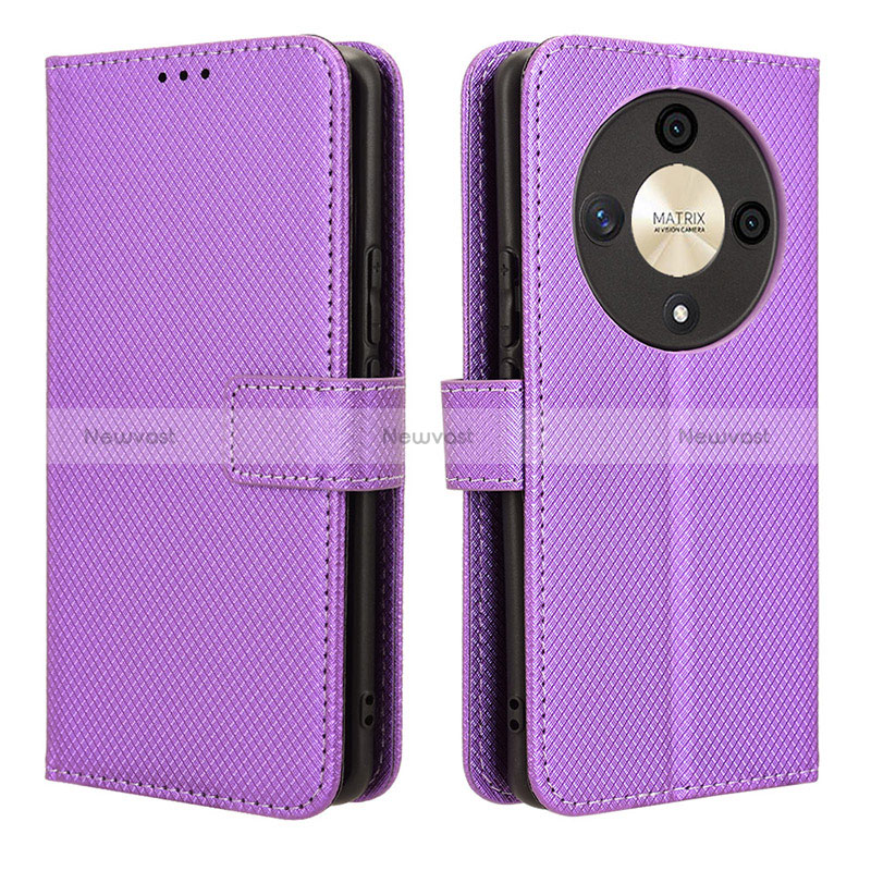 Leather Case Stands Flip Cover Holder BY1 for Huawei Honor Magic6 Lite 5G