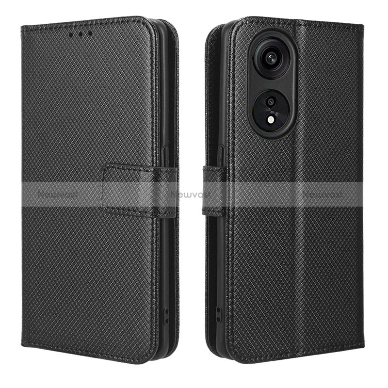 Leather Case Stands Flip Cover Holder BY1 for Huawei Honor X5 Plus Black