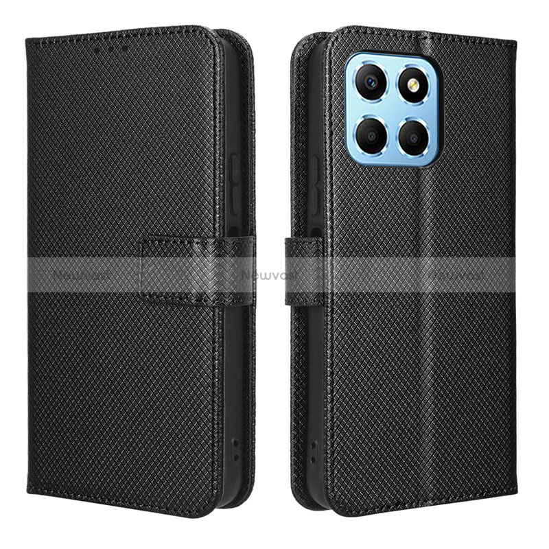 Leather Case Stands Flip Cover Holder BY1 for Huawei Honor X6 Black