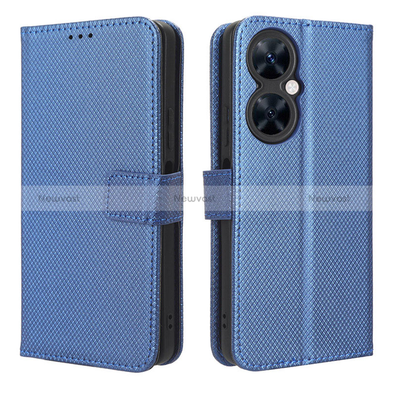 Leather Case Stands Flip Cover Holder BY1 for Huawei Nova 11i Blue