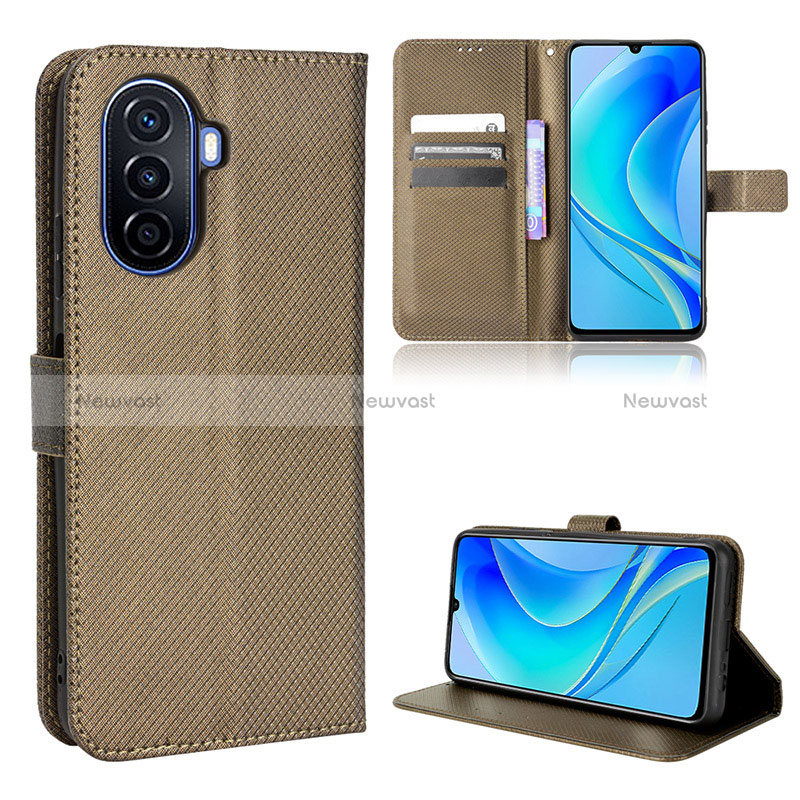 Leather Case Stands Flip Cover Holder BY1 for Huawei Nova Y70