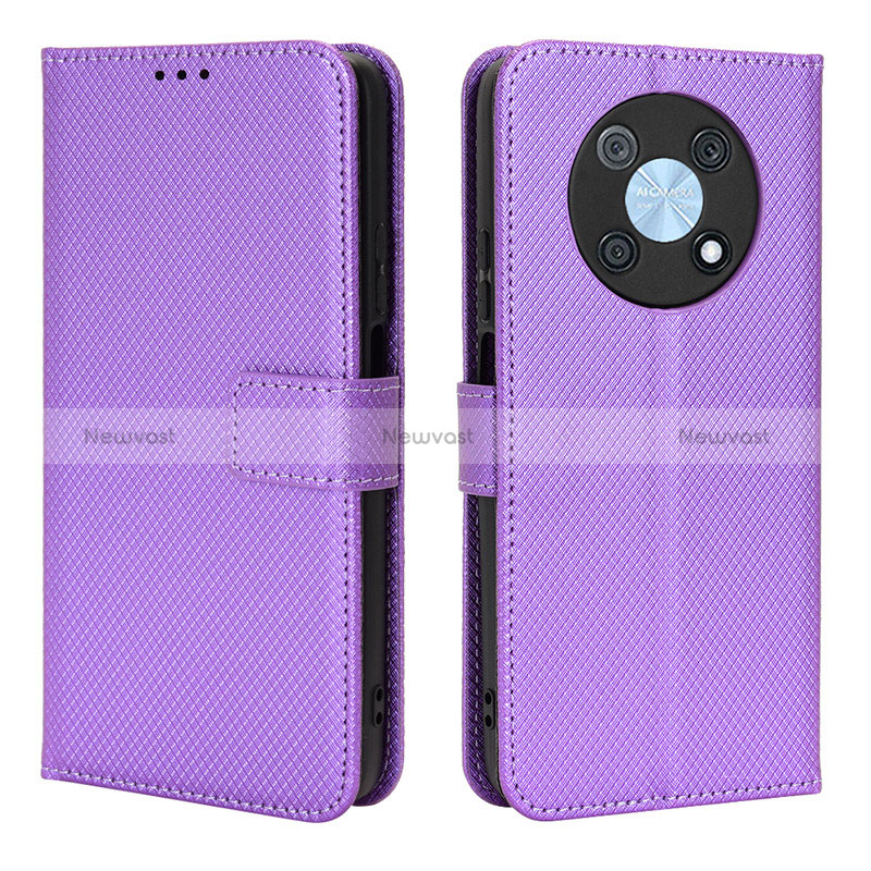 Leather Case Stands Flip Cover Holder BY1 for Huawei Nova Y90