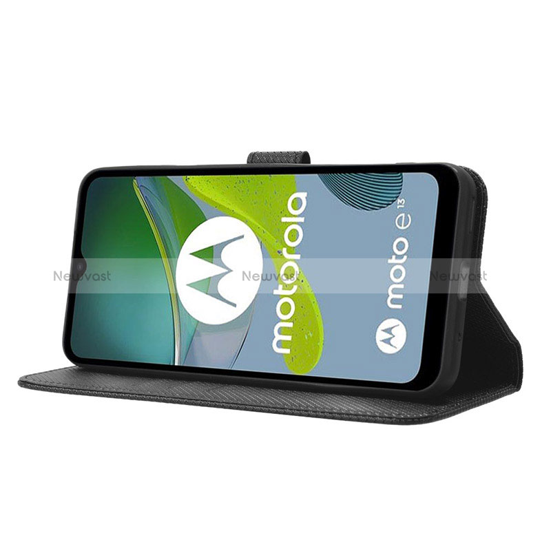 Leather Case Stands Flip Cover Holder BY1 for Motorola Moto E13