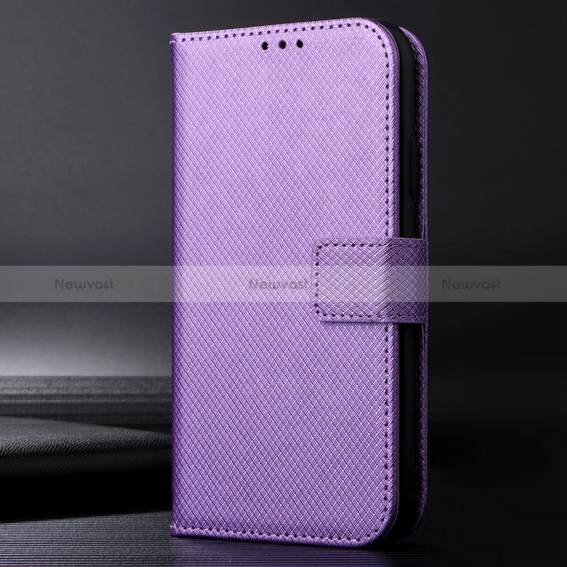 Leather Case Stands Flip Cover Holder BY1 for Nokia 6.3 Purple