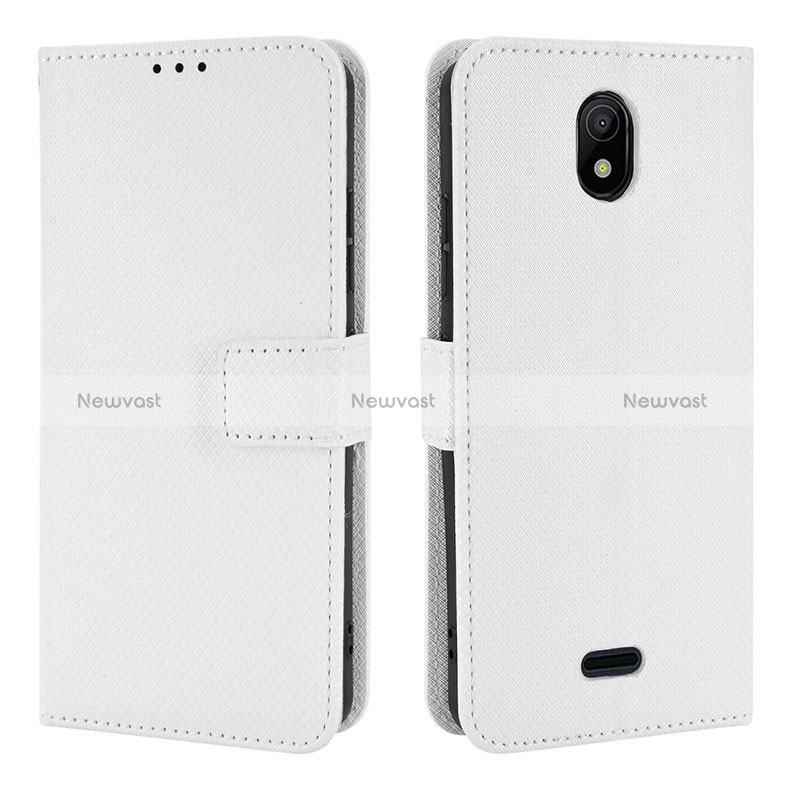 Leather Case Stands Flip Cover Holder BY1 for Nokia C100 White