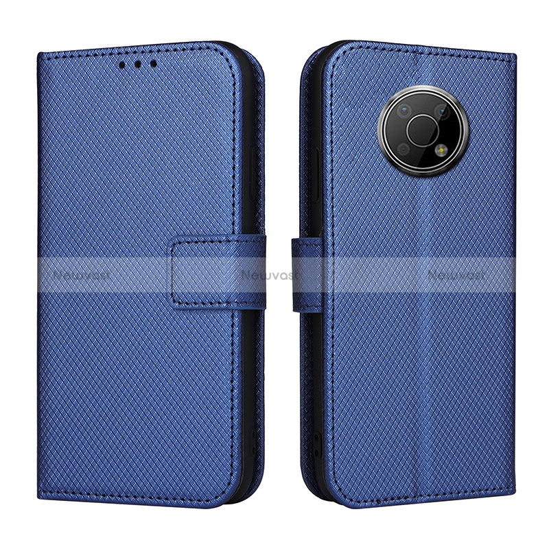 Leather Case Stands Flip Cover Holder BY1 for Nokia G300 5G Blue