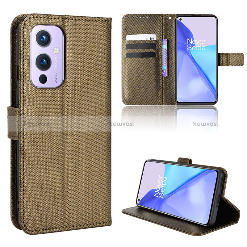 Leather Case Stands Flip Cover Holder BY1 for OnePlus 9 5G