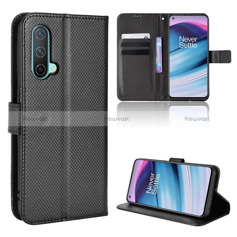 Leather Case Stands Flip Cover Holder BY1 for OnePlus Nord CE 5G