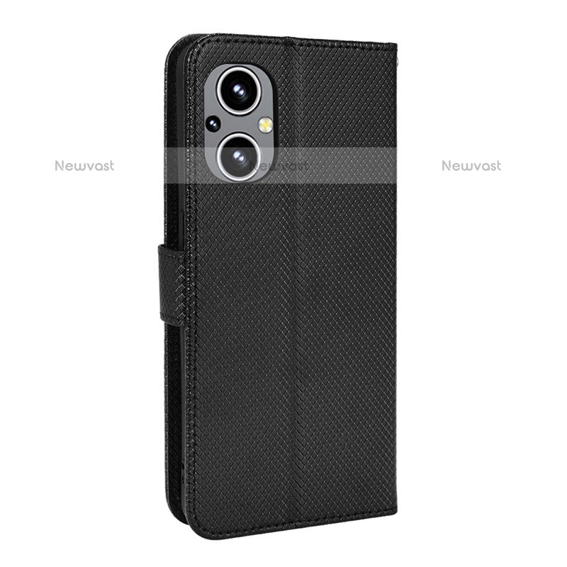 Leather Case Stands Flip Cover Holder BY1 for OnePlus Nord N20 5G Black