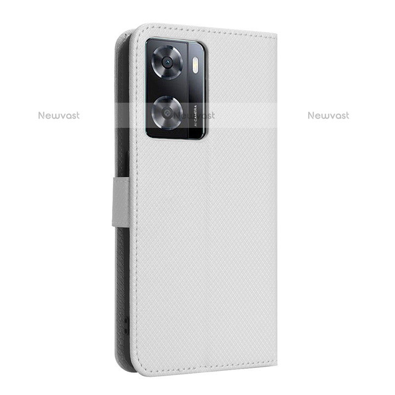 Leather Case Stands Flip Cover Holder BY1 for OnePlus Nord N20 SE White