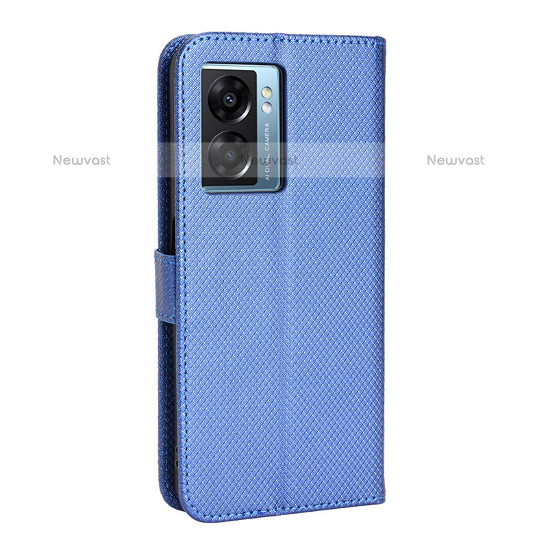 Leather Case Stands Flip Cover Holder BY1 for OnePlus Nord N300 5G Blue