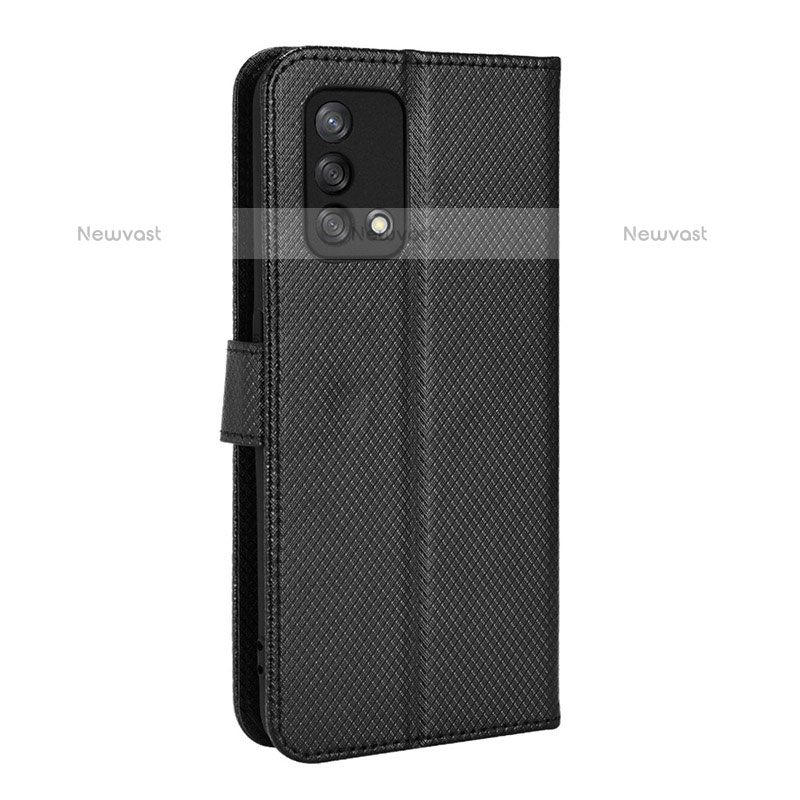 Leather Case Stands Flip Cover Holder BY1 for Oppo A74 4G Black