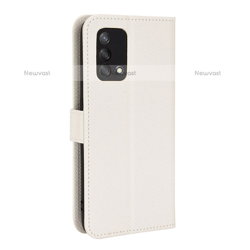 Leather Case Stands Flip Cover Holder BY1 for Oppo A74 4G White