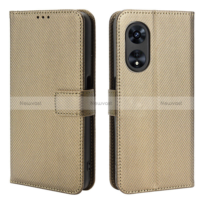 Leather Case Stands Flip Cover Holder BY1 for Oppo A78 4G