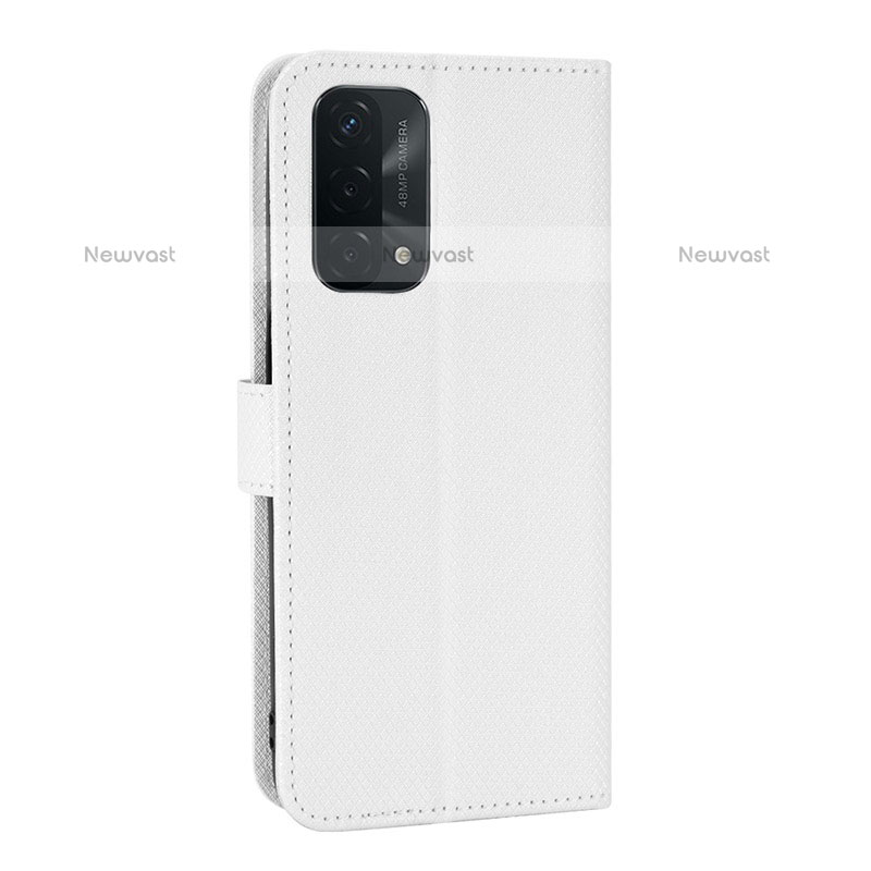 Leather Case Stands Flip Cover Holder BY1 for Oppo A93 5G White