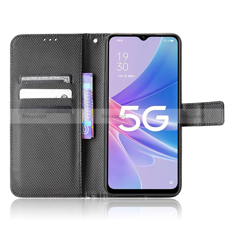 Leather Case Stands Flip Cover Holder BY1 for Oppo A97 5G