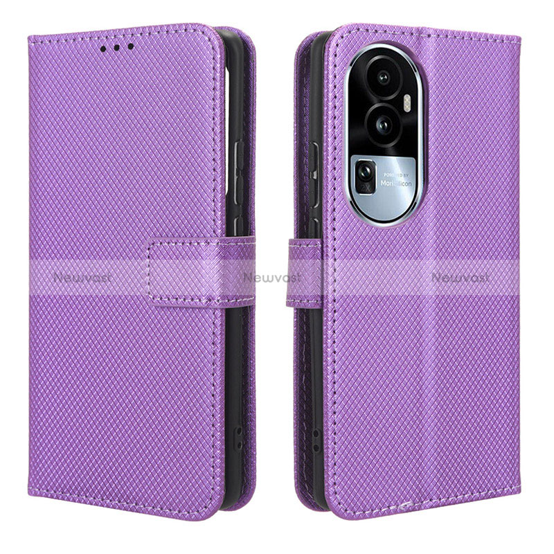 Leather Case Stands Flip Cover Holder BY1 for Oppo Reno10 Pro+ Plus 5G