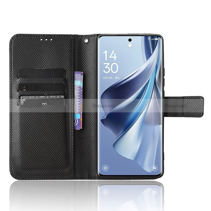 Leather Case Stands Flip Cover Holder BY1 for Oppo Reno10 Pro+ Plus 5G