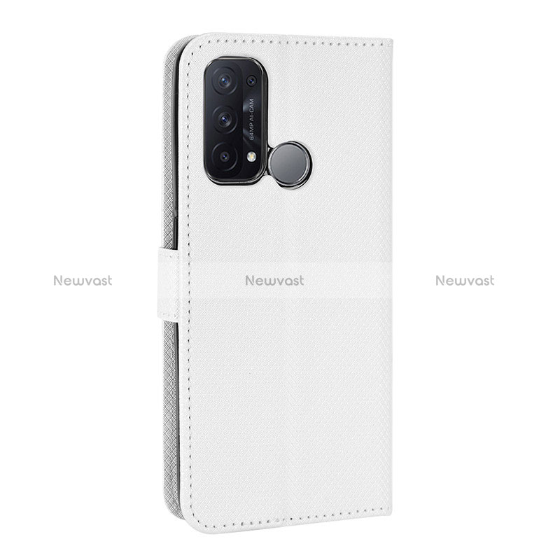 Leather Case Stands Flip Cover Holder BY1 for Oppo Reno5 A White