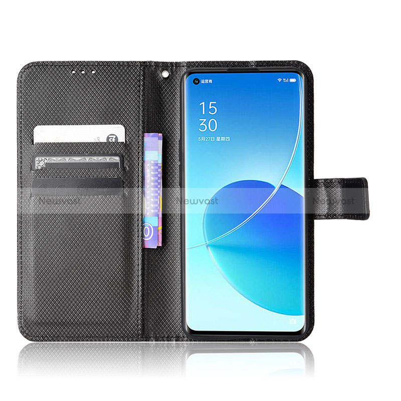 Leather Case Stands Flip Cover Holder BY1 for Oppo Reno6 5G