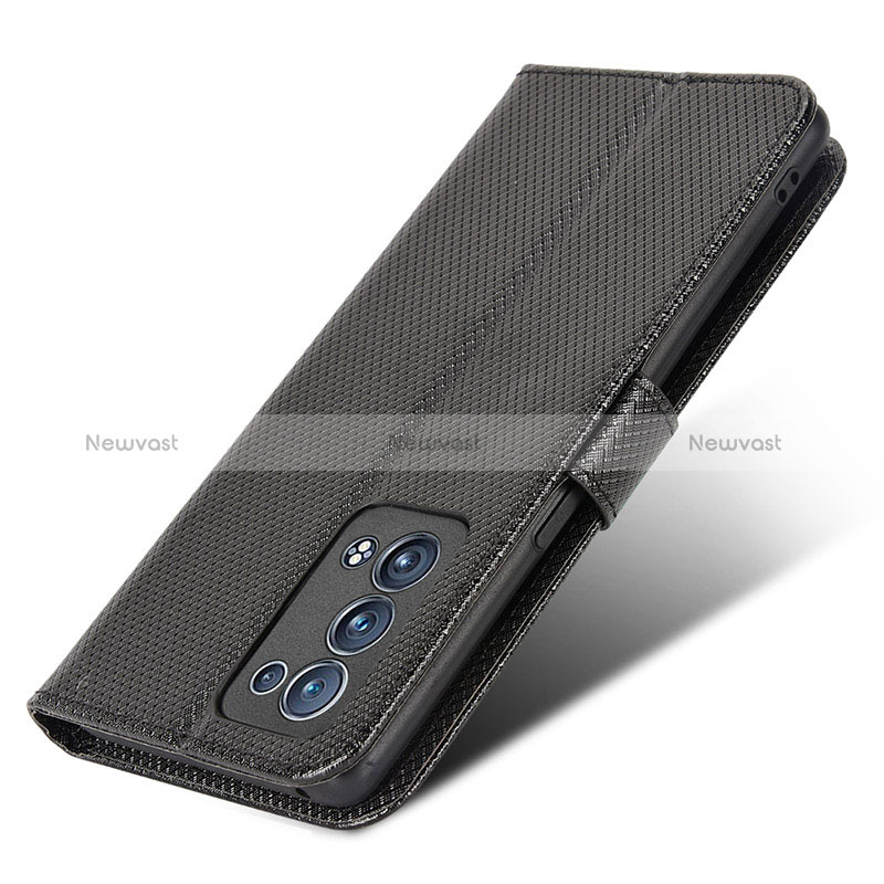 Leather Case Stands Flip Cover Holder BY1 for Oppo Reno6 Pro 5G