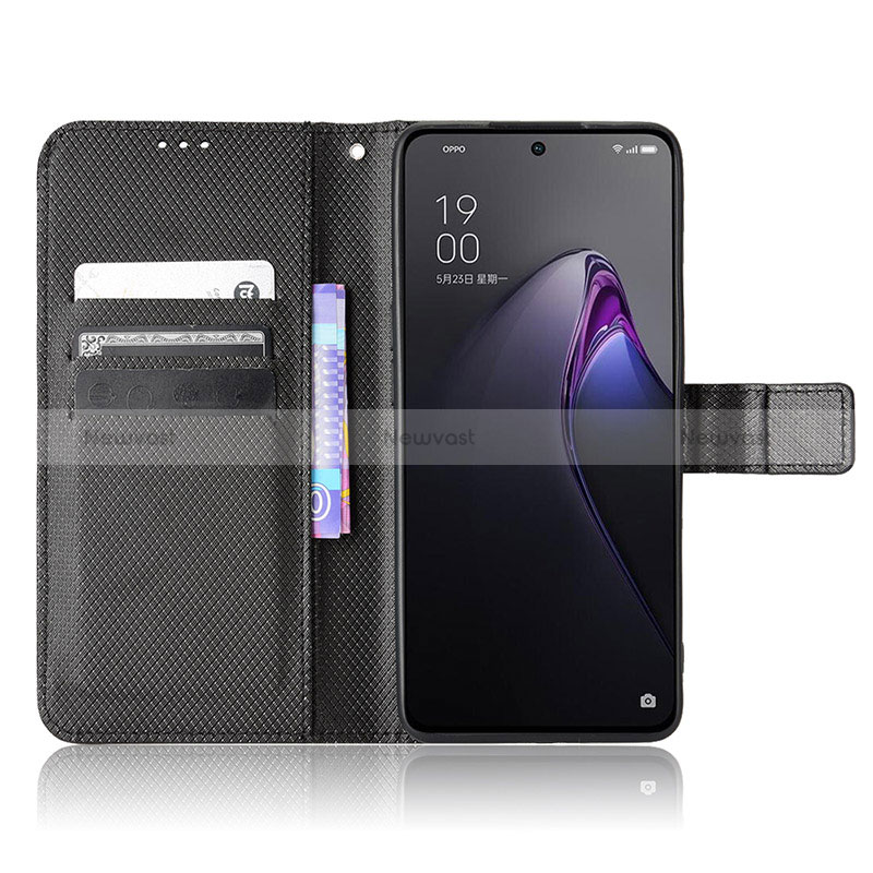 Leather Case Stands Flip Cover Holder BY1 for Oppo Reno9 5G