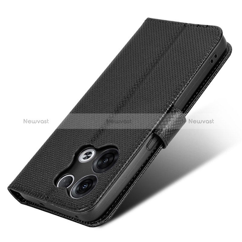 Leather Case Stands Flip Cover Holder BY1 for Oppo Reno9 5G