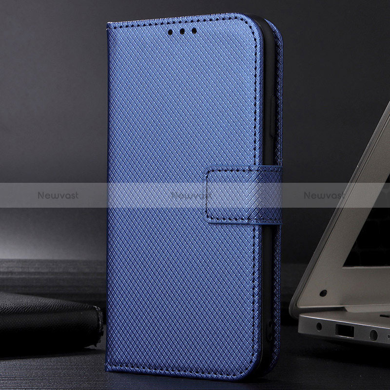 Leather Case Stands Flip Cover Holder BY1 for Realme 8 Pro Blue