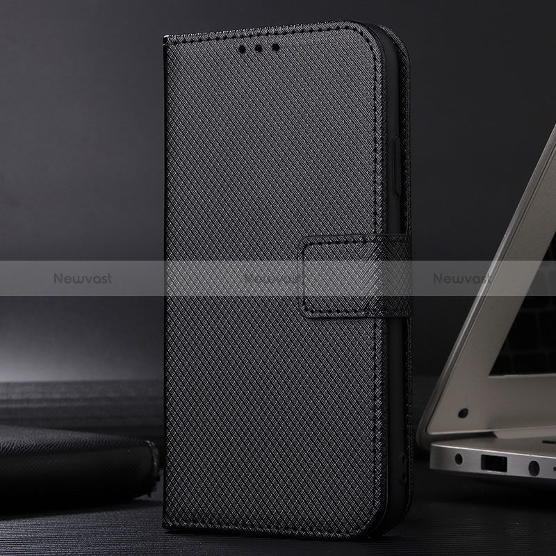 Leather Case Stands Flip Cover Holder BY1 for Realme 8i Black