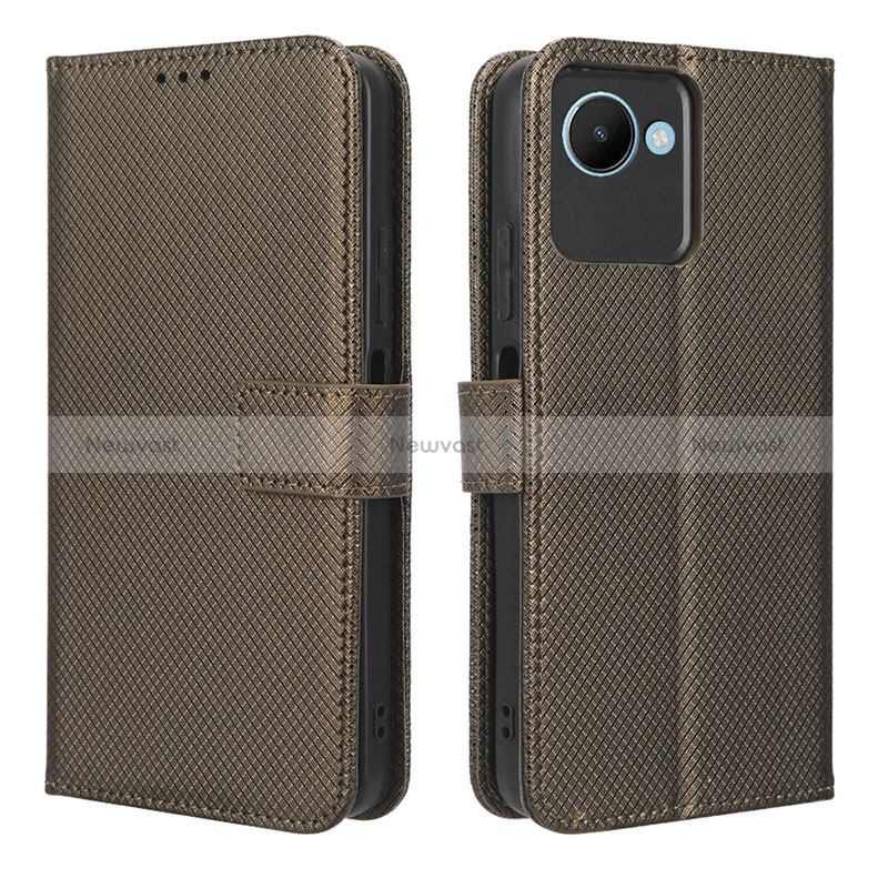 Leather Case Stands Flip Cover Holder BY1 for Realme C30