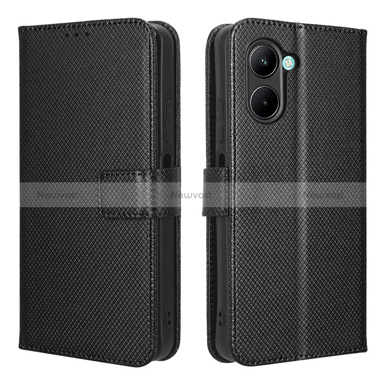 Leather Case Stands Flip Cover Holder BY1 for Realme C33 (2023) Black