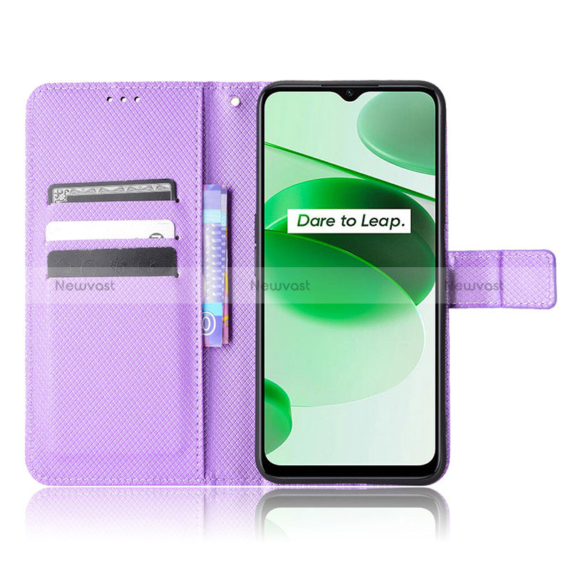 Leather Case Stands Flip Cover Holder BY1 for Realme C35