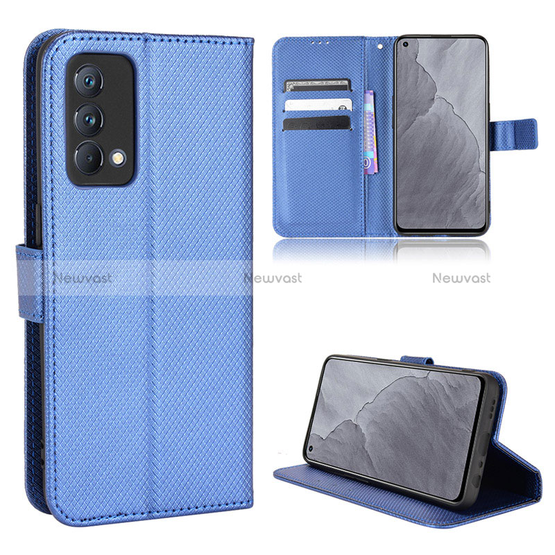 Leather Case Stands Flip Cover Holder BY1 for Realme GT Master 5G Blue