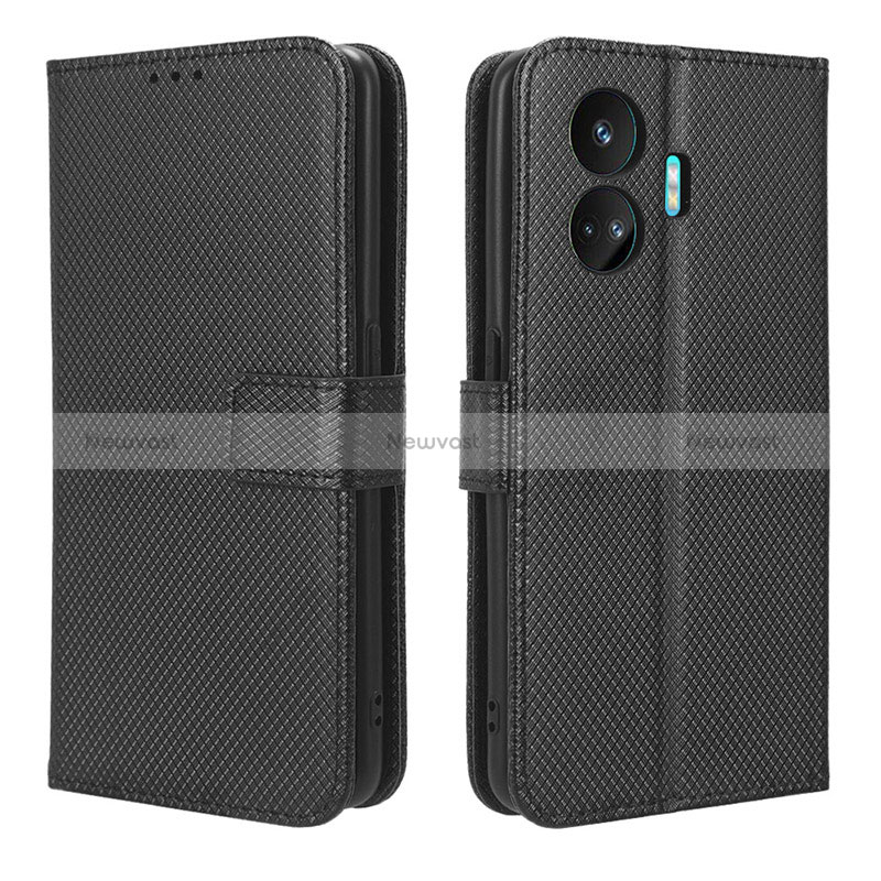 Leather Case Stands Flip Cover Holder BY1 for Realme GT Neo5 SE 5G Black