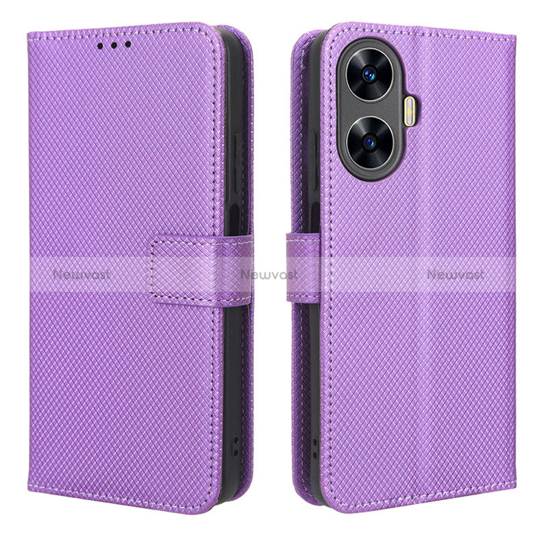 Leather Case Stands Flip Cover Holder BY1 for Realme Narzo N55