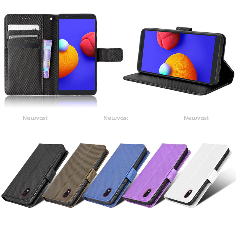 Leather Case Stands Flip Cover Holder BY1 for Samsung Galaxy A01 Core