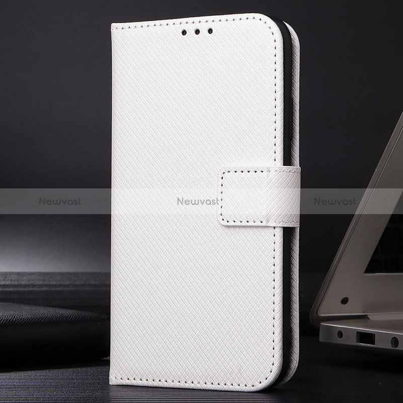Leather Case Stands Flip Cover Holder BY1 for Samsung Galaxy A12 5G White