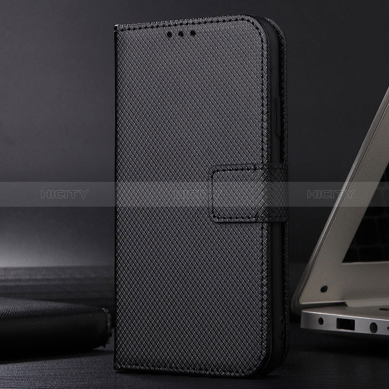 Leather Case Stands Flip Cover Holder BY1 for Samsung Galaxy A72 5G Black